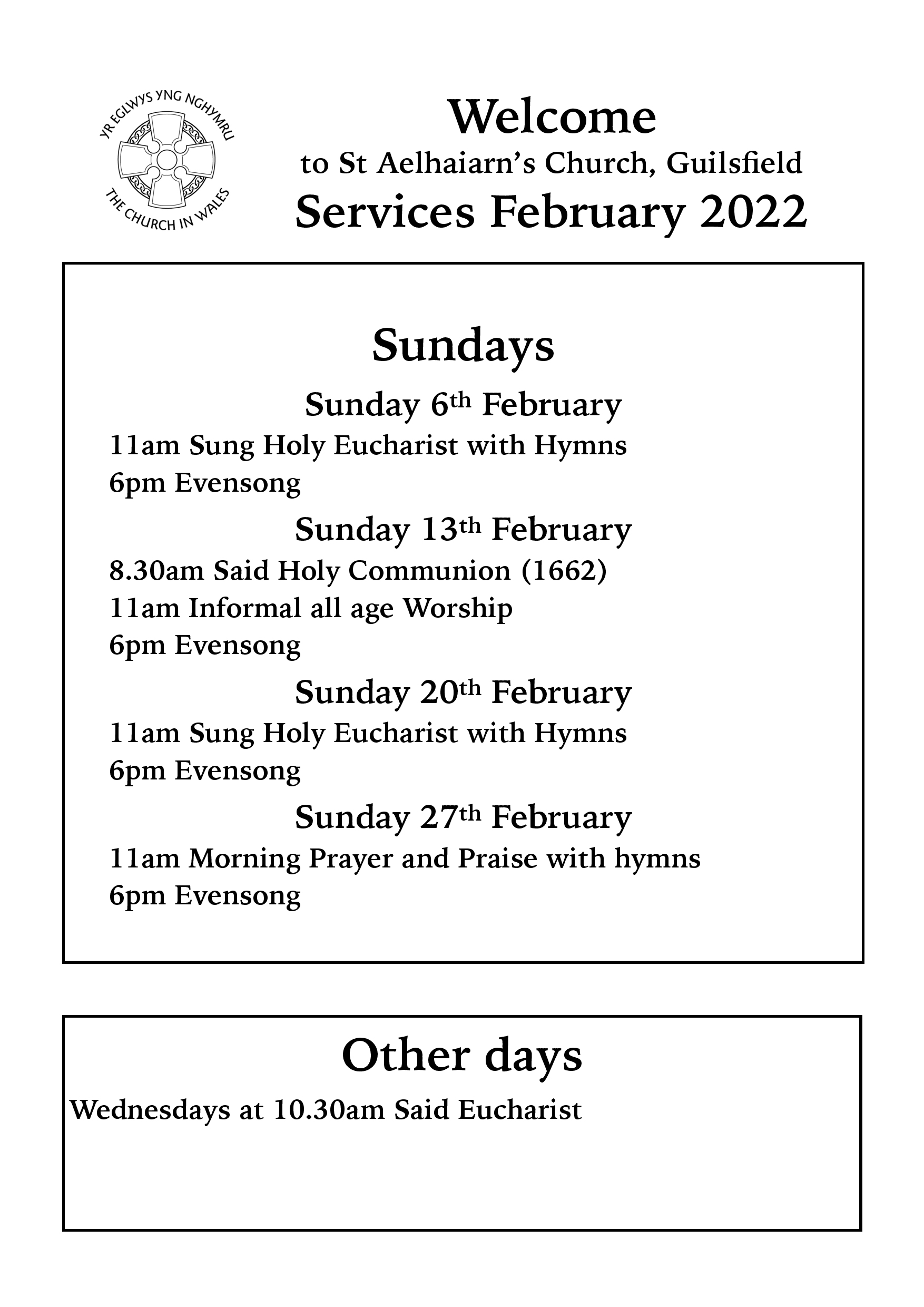 February Services