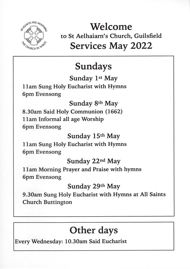 May 2022 Services Poster